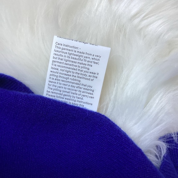Magaschoni New York Layered 100% Cashmere Sweater Royal Blue M - Picture 8 of 8